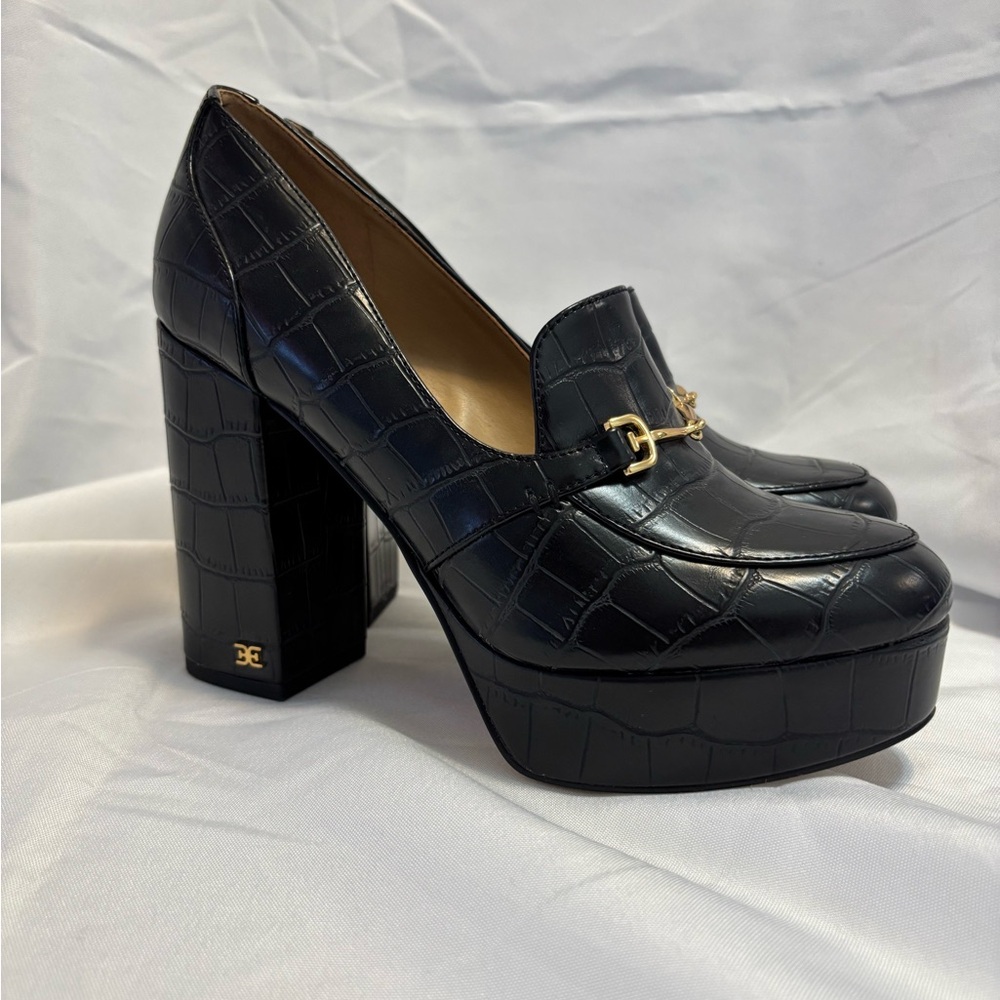 Sam Edelman Black Aretha Platform Loafer Pumps Boho Chic Women’s Size 7 - Picture 2 of 14